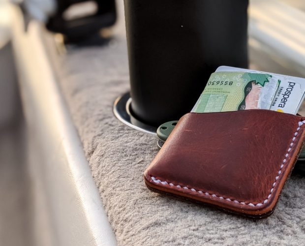 Cardholder developing patina fishing