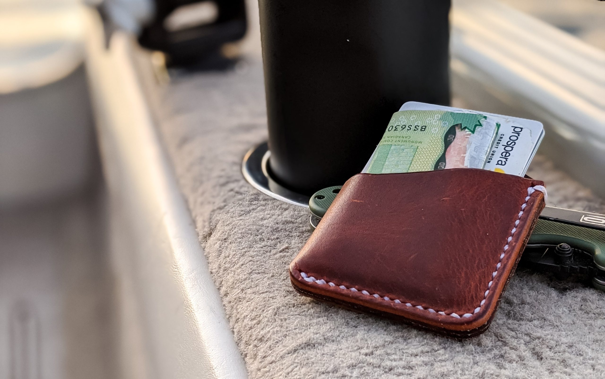 Cardholder developing patina fishing