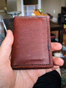 Uneven stitching on my first leather wallet - Black Flag Leather Goods