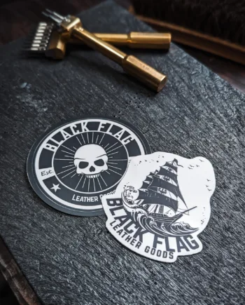 2 pack of Black Flag Leather Goods Stickers