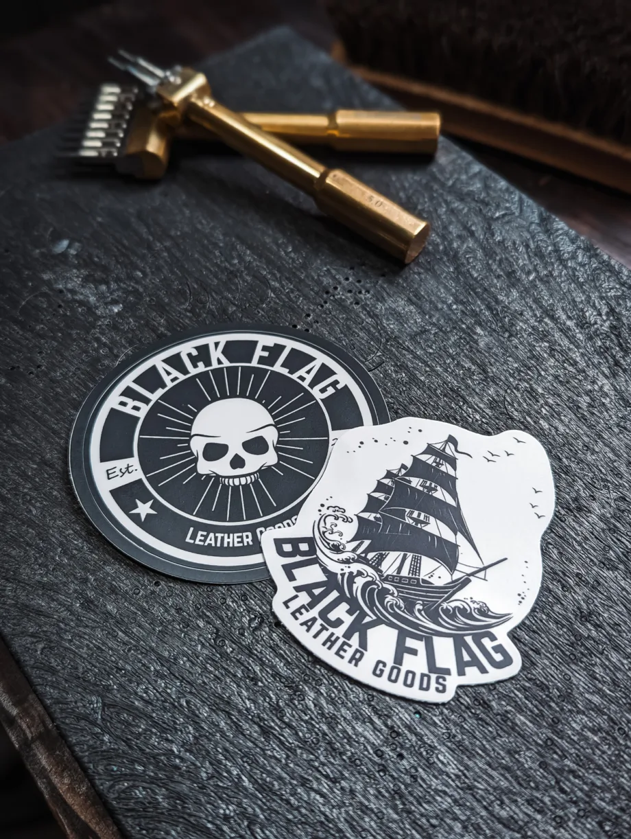 2 pack of Black Flag Leather Goods Stickers