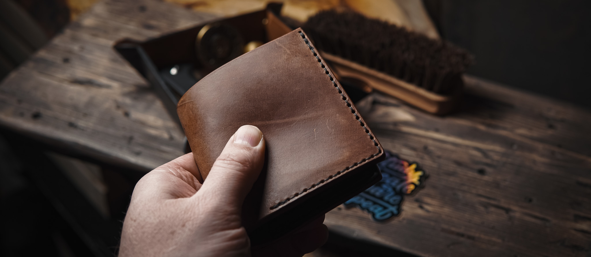 A classic leather bifold wallet