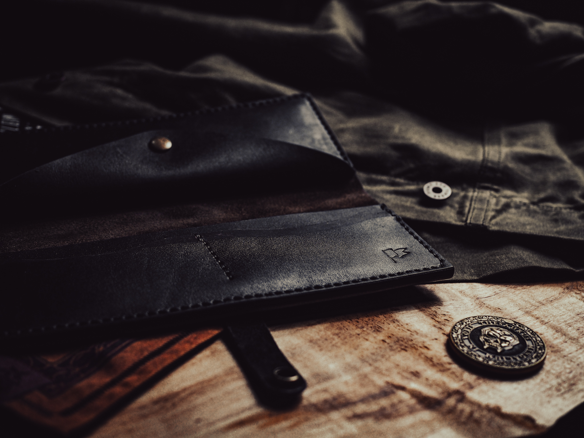 Leather Long Wallet by Black Flag Leather Goods