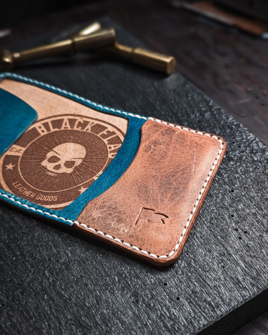 Slim Bifold leather wallet by Black Flag Leather Goods